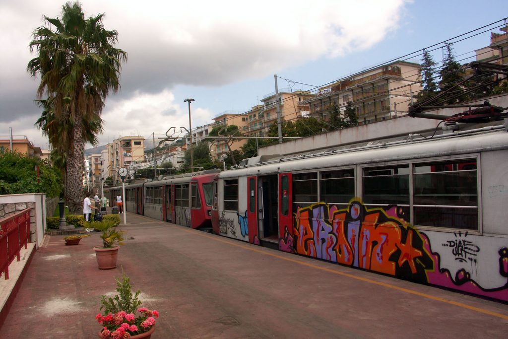 Circumvesuviana in Sorrento train station