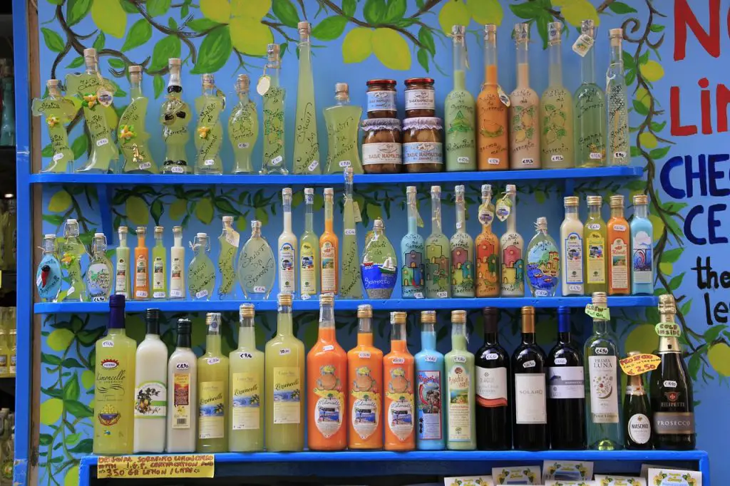 Bottles of limoncello